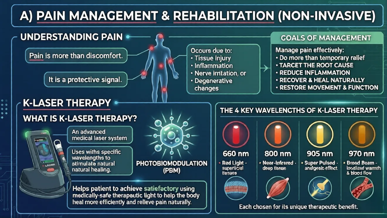 Pain Management & Rehabilitation infographic