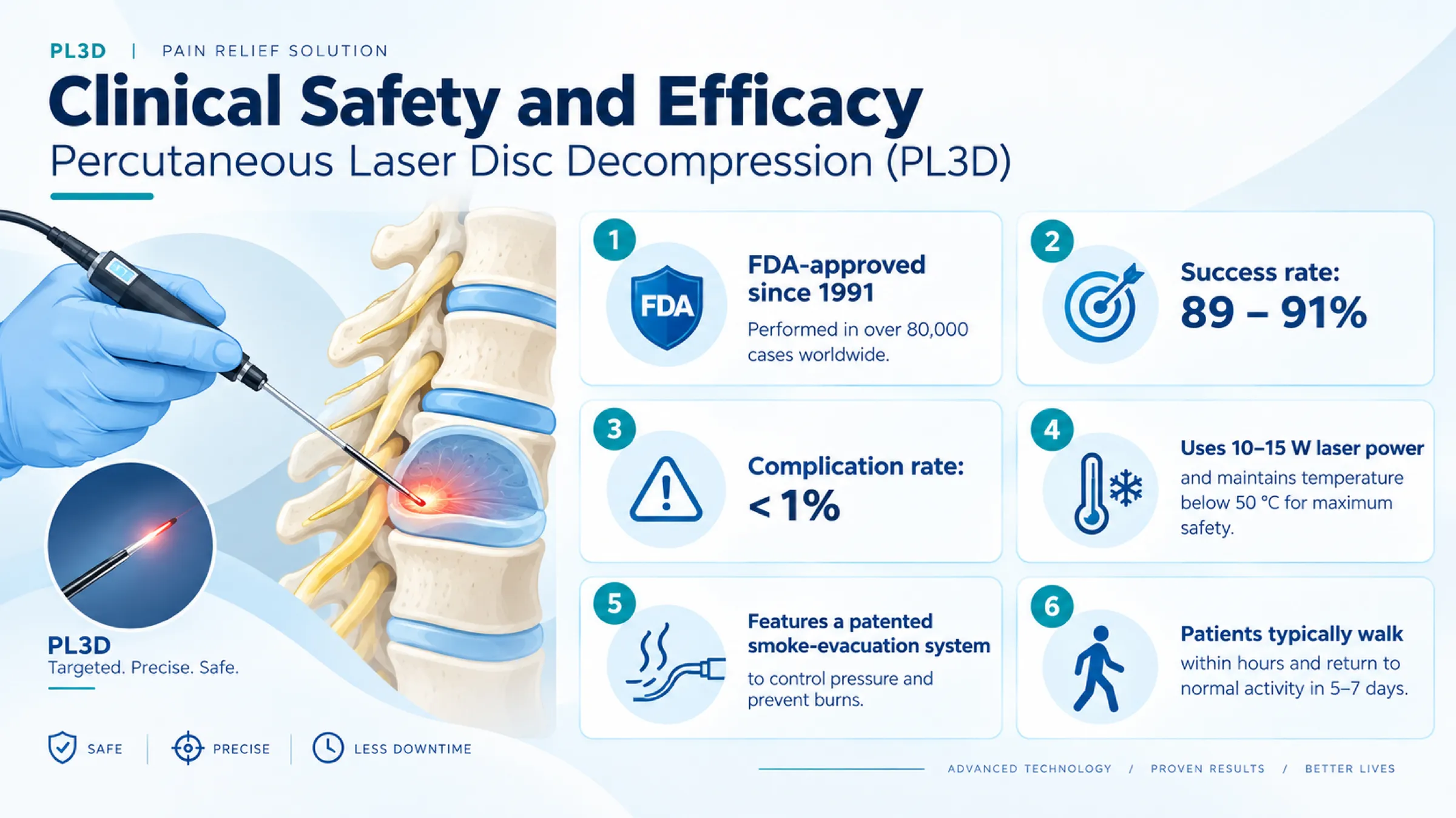 Targeted. Precise. Safe infographic