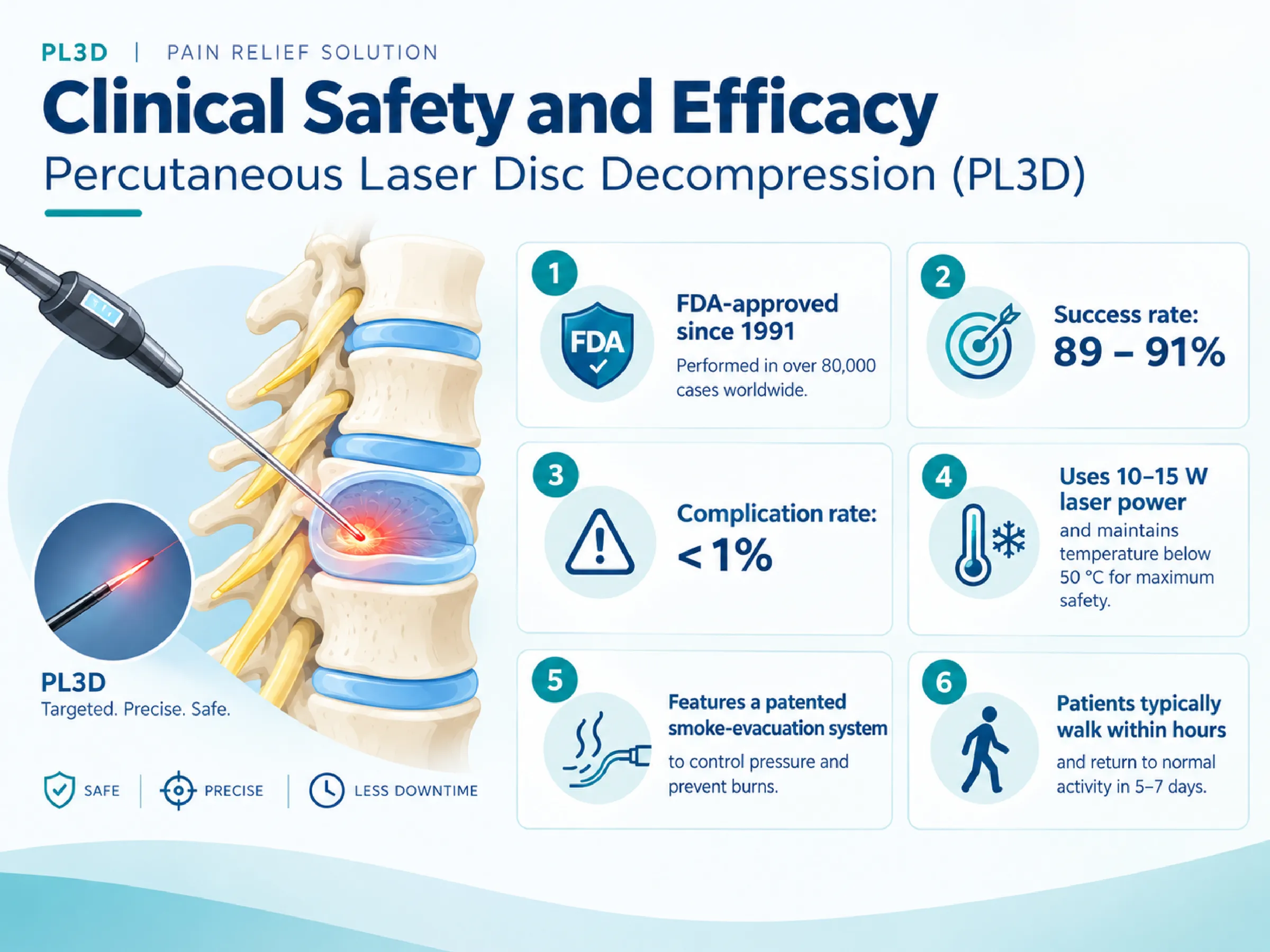 Targeted. Precise. Safe infographic