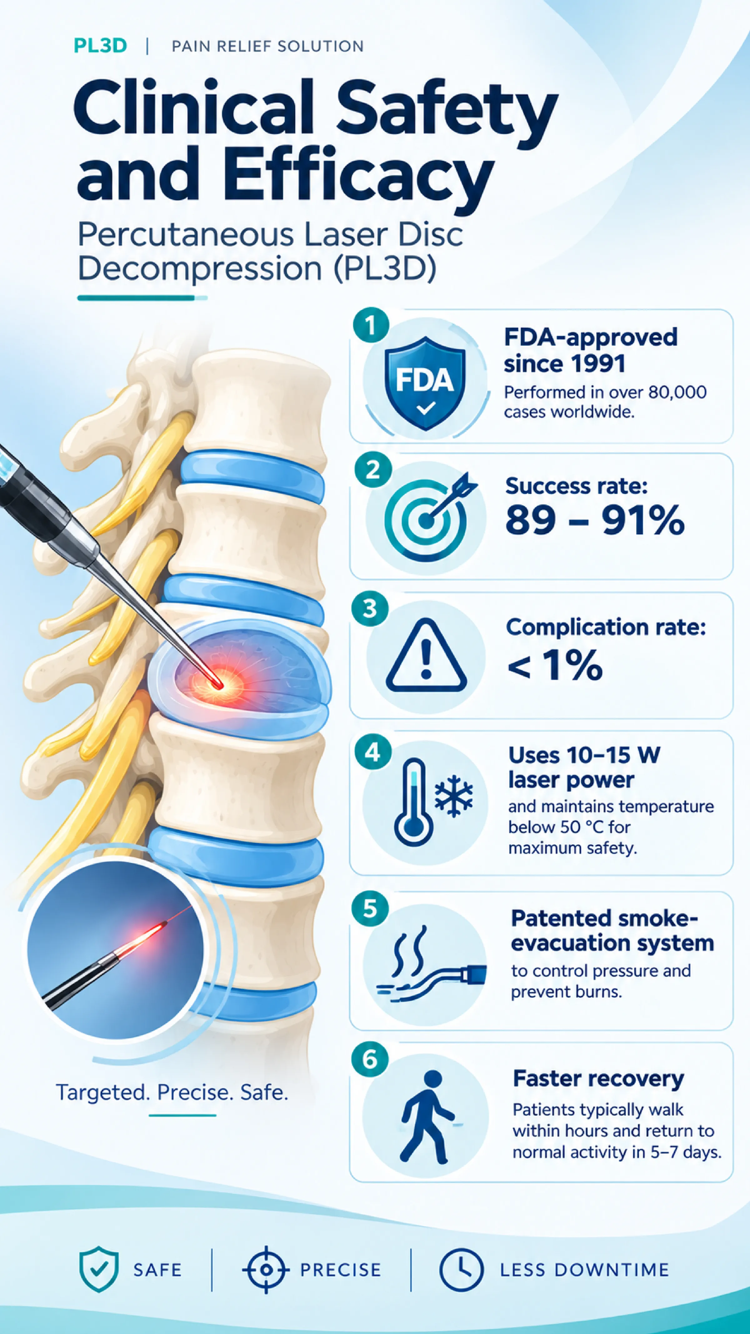 Targeted. Precise. Safe infographic